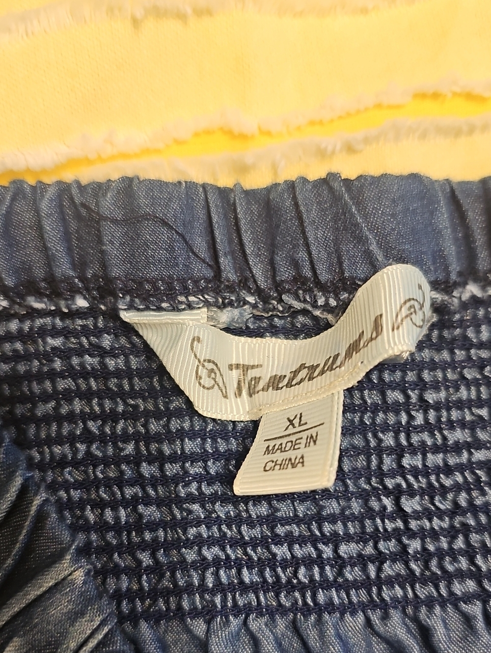 TANTRUM -Navy Demin Skirt with White Brand Tagn - Picture 2 of 10